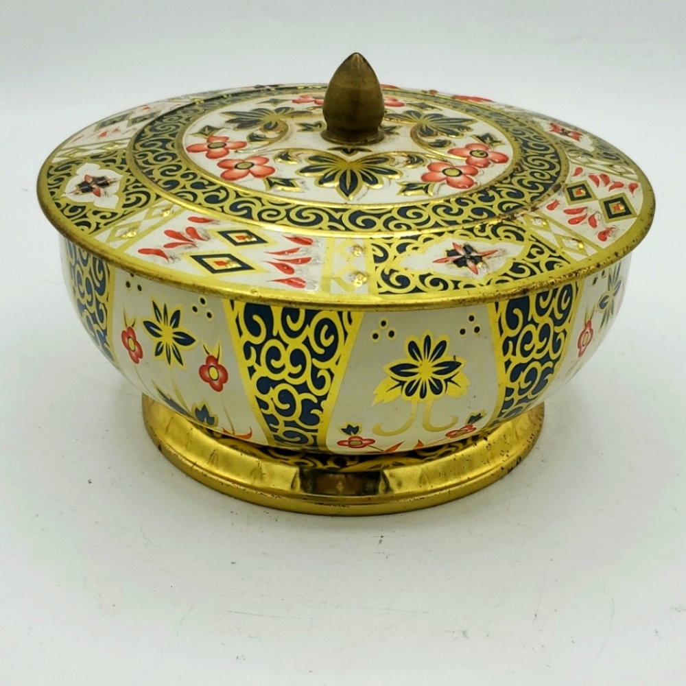 Vintage Crown Derby metal tin
